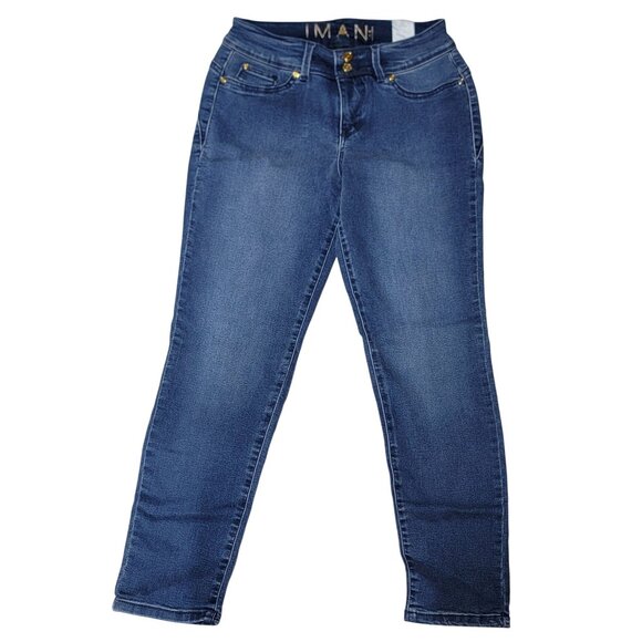 Iman Womens 360 Slimming Tech Skinny Jeans High-Waisted Stretch Denim Size 8P - Picture 1 of 9